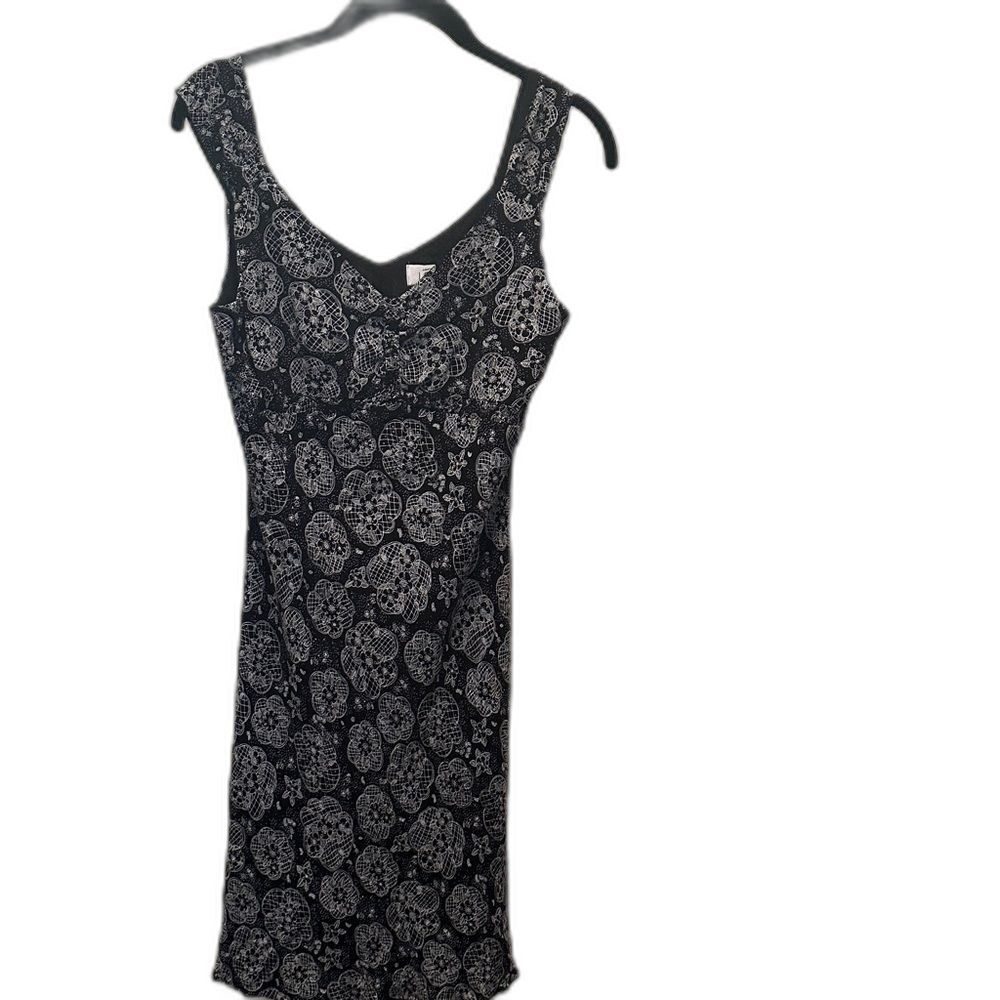 LOFT Black and White Patterned Dress Size 2